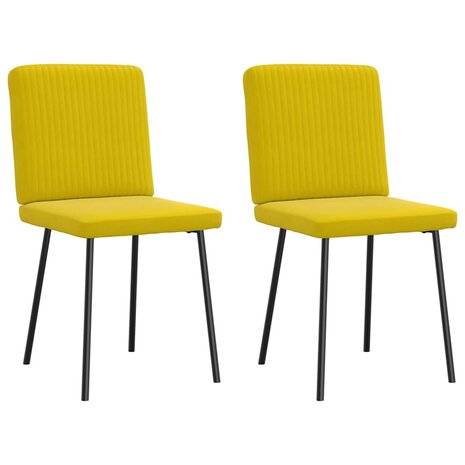 Eetkamerstoelen 2 st fluweel geel 2