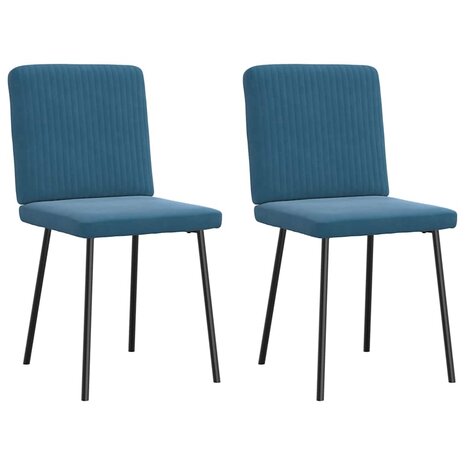 Eetkamerstoelen 2 st fluweel blauw 2