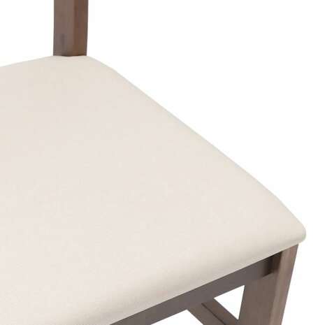Eetkamerstoelen met kussens 2 st massief hout rubber bruin 8