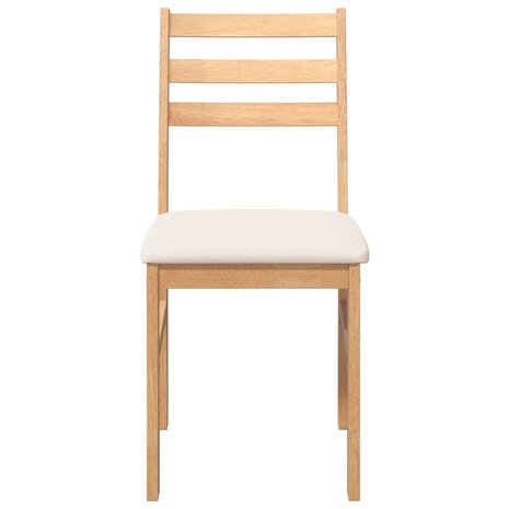 Eetkamerstoelen met kussens 2 st massief hout rubber 5