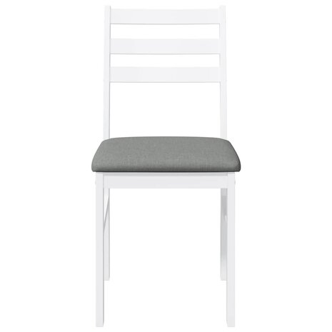 Eetkamerstoelen met kussens 2 st massief hout rubber wit 5