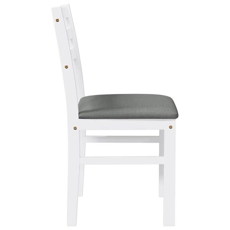 Eetkamerstoelen met kussens 2 st massief hout rubber wit 6