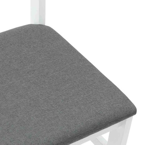 Eetkamerstoelen met kussens 2 st massief hout rubber wit 8