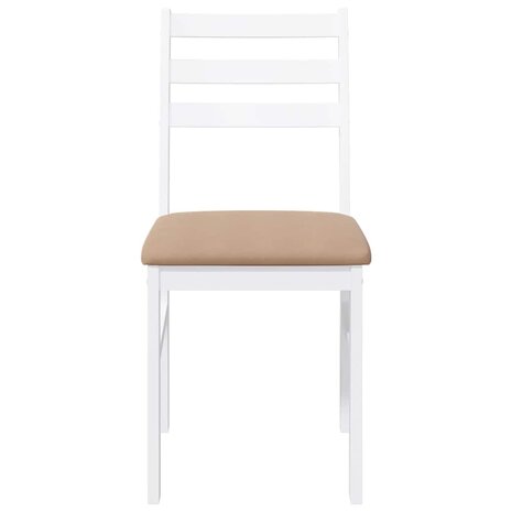 Eetkamerstoelen met kussens 2 st massief hout rubber wit 5