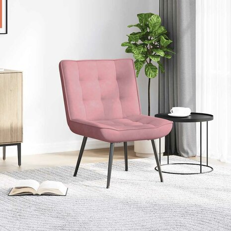 Relaxstoel 64x74x84 cm fluweel roze 3