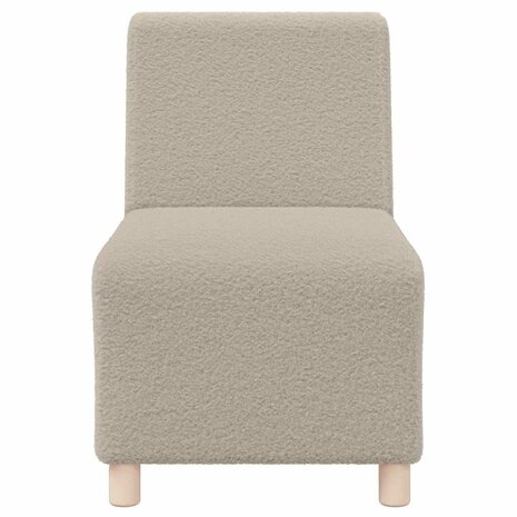 Fauteuil 55 cm gekrulde wolachtige stof lichtgrijs 4