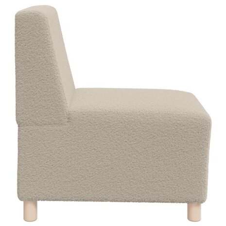 Fauteuil 55 cm gekrulde wolachtige stof lichtgrijs 5
