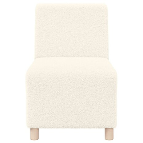 Fauteuil 55 cm gekrulde wolachtige stof crèmekleurig 4