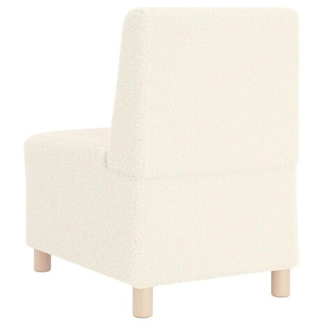 Fauteuil 55 cm gekrulde wolachtige stof crèmekleurig 6