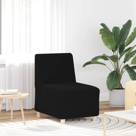 Fauteuil 55 cm gekrulde wolachtige stof zwart 1