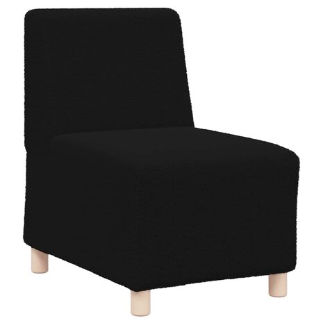 Fauteuil 55 cm gekrulde wolachtige stof zwart 2