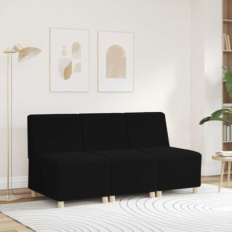 Fauteuil 55 cm gekrulde wolachtige stof zwart 3