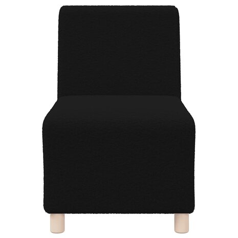 Fauteuil 55 cm gekrulde wolachtige stof zwart 4