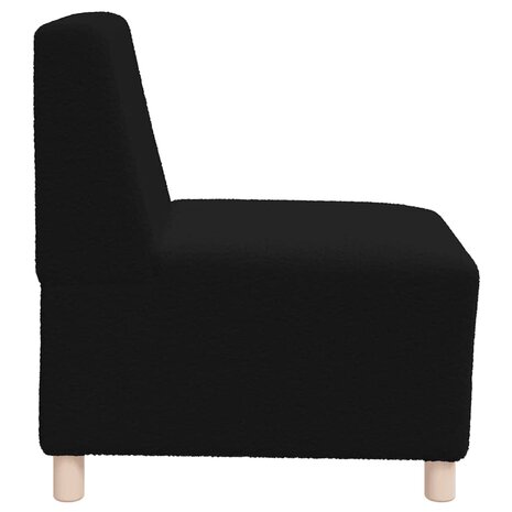 Fauteuil 55 cm gekrulde wolachtige stof zwart 5