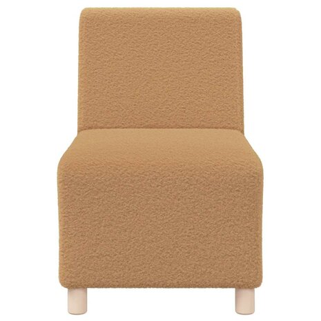 Fauteuil 55 cm gekrulde wolachtige stof beige 4