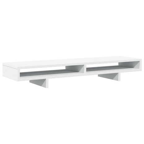 Monitorstandaard 100x27x15 cm bewerkt hout wit 2