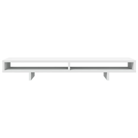 Monitorstandaard 100x27x15 cm bewerkt hout wit 4