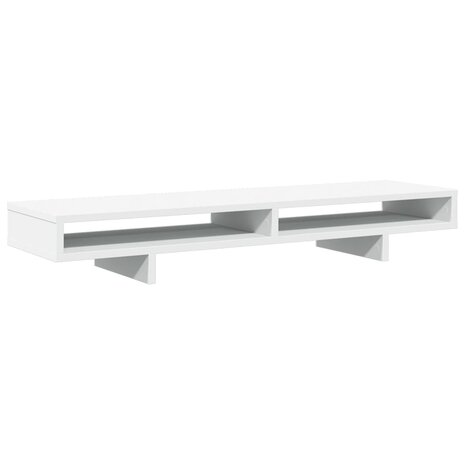Monitorstandaard 100x27x15 cm bewerkt hout wit 6