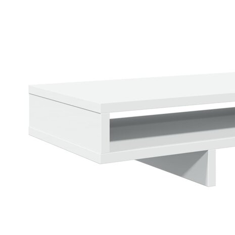 Monitorstandaard 100x27x15 cm bewerkt hout wit 7