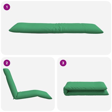 Ligstoel inklapbaar 175x54x8,5 cm oxford stof groen 7