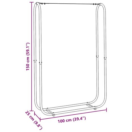 Haardhoutrek 100x25x150 cm gegalvaniseerd staal 8
