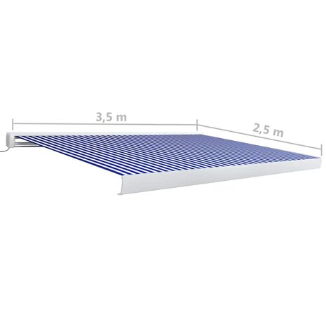 Luifel gemotoriseerd 350x250 cm blauw en wit 7