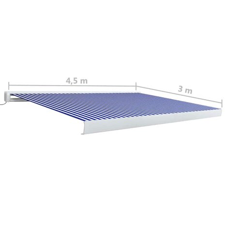 Luifel gemotoriseerd 450x300 cm blauw en wit 7