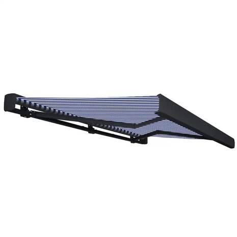 Luifel gemotoriseerd 350x250 cm blauw en wit 3