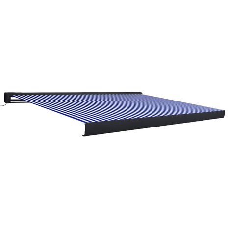 Luifel gemotoriseerd 400x300 cm blauw en wit 2