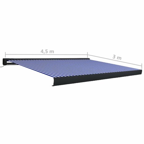 Luifel gemotoriseerd 450x300 cm blauw en wit 7