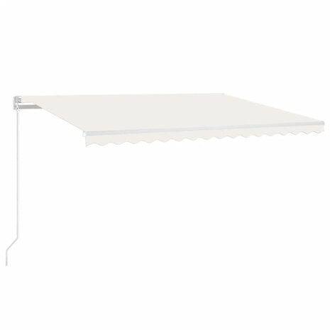 Luifel automatisch met LED en windsensor 450x300 cm crèmekleur 2