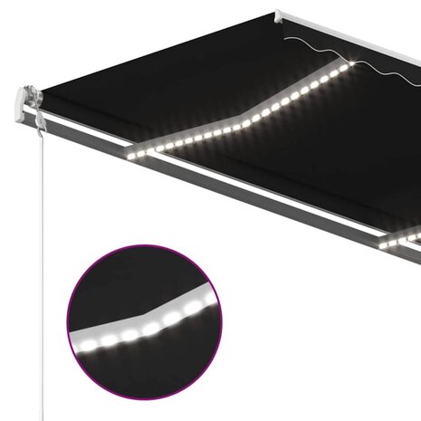 Luifel automatisch met LED en windsensor 450x300 cm antraciet 5