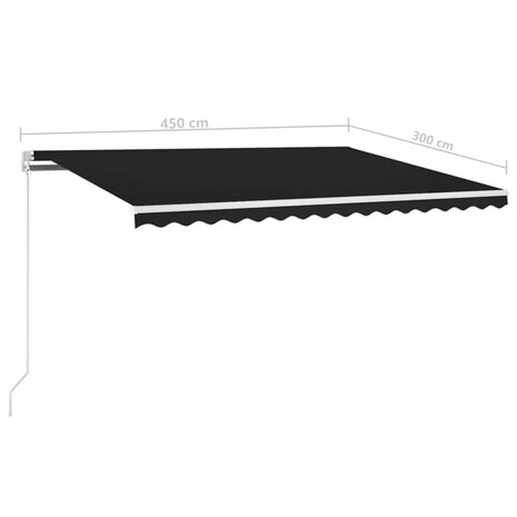 Luifel automatisch met LED en windsensor 450x300 cm antraciet 9
