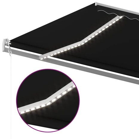 Luifel automatisch met LED en windsensor 600x300 cm antraciet 5