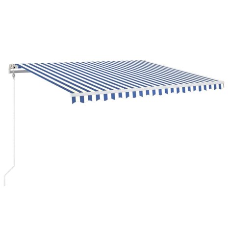 Luifel automatisch met LED en windsensor 400x350 cm blauw wit 2