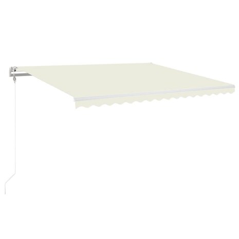 Luifel automatisch met LED en windsensor 400x350 cm crèmekleur 2