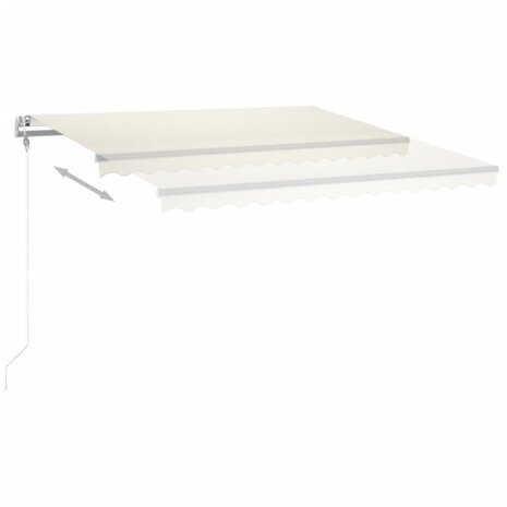 Luifel automatisch met LED en windsensor 400x350 cm crèmekleur 3