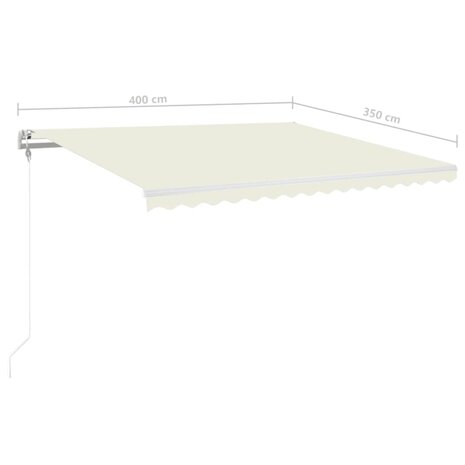 Luifel automatisch met LED en windsensor 400x350 cm crèmekleur 9