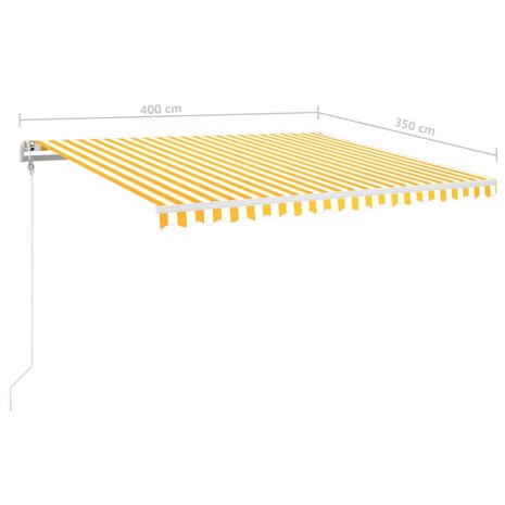 Luifel automatisch met LED en windsensor 400x350 cm geel en wit 9