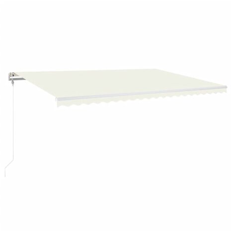 Luifel automatisch met LED en windsensor 500x350 cm crèmekleur 2