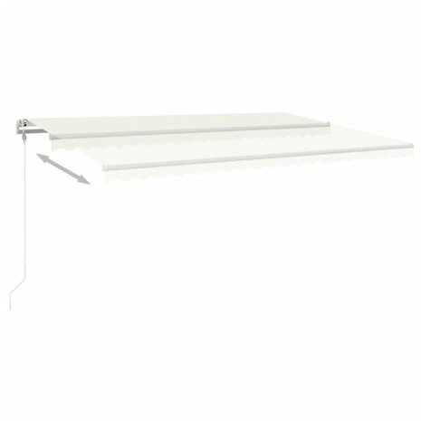 Luifel automatisch met LED en windsensor 500x350 cm crèmekleur 3