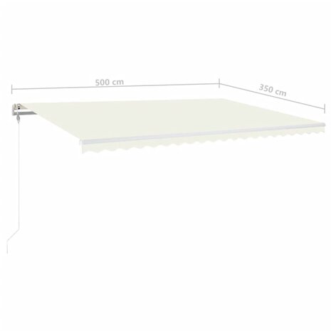 Luifel automatisch met LED en windsensor 500x350 cm crèmekleur 9