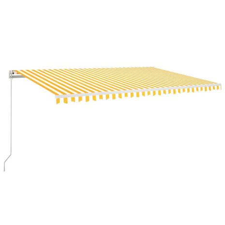 Luifel automatisch met LED en windsensor 500x350 cm geel wit 2