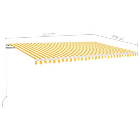 Luifel automatisch met LED en windsensor 500x350 cm geel wit 9