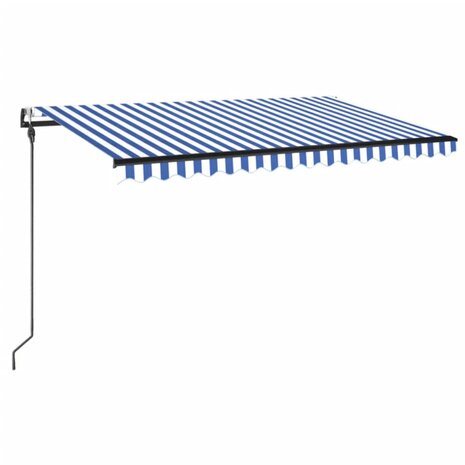 Luifel automatisch met LED en windsensor 400x300cm blauw en wit 2