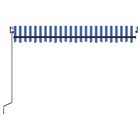 Luifel automatisch met LED en windsensor 400x300cm blauw en wit 4