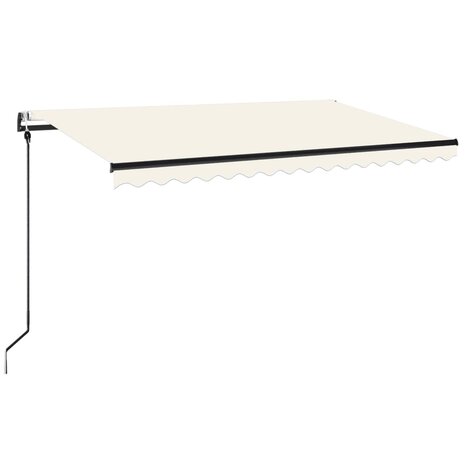 Luifel automatisch met LED en windsensor 400x350 cm crèmekleur 2