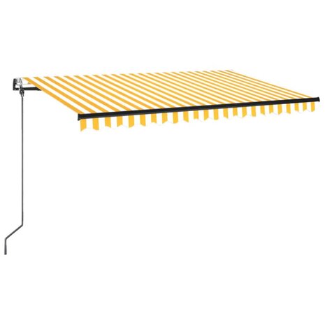 Luifel automatisch met LED en windsensor 400x350 cm geel en wit 2