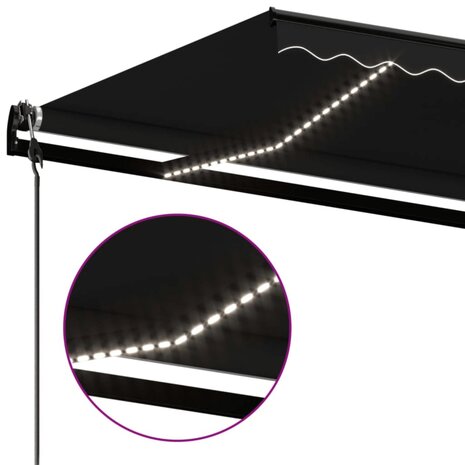 Luifel automatisch met LED en windsensor 400x350 cm antraciet 5