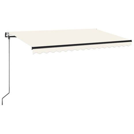 Luifel automatisch met LED en windsensor 450x350 cm crèmekleur 2
